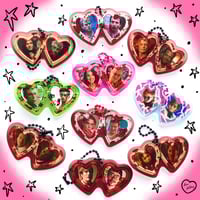 Image 1 of horror heart locket acrylic keychains