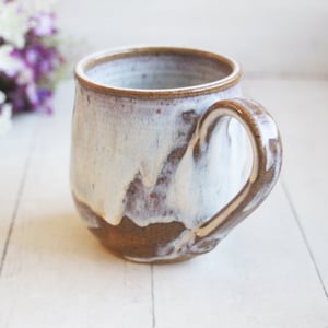 Image of Rustic Pottery Mug in a Toast and Cream Glaze, 15 oz. Handcrafted Coffee Cup, Made in USA