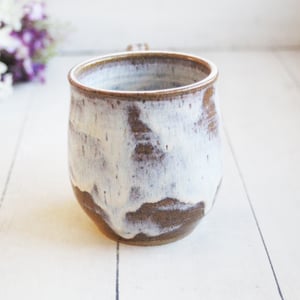 Image of Rustic Pottery Mug in a Toast and Cream Glaze, 15 oz. Handcrafted Coffee Cup, Made in USA