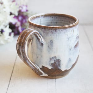 Image of Rustic Pottery Mug in a Toast and Cream Glaze, 15 oz. Handcrafted Coffee Cup, Made in USA