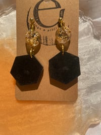 Image 3 of earrings with golden/silver flakes