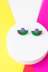 Pendientes Memphis Abanico verde