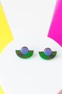 Pendientes Memphis Abanico verde