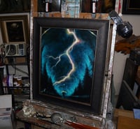 Image 2 of "Lightning Bolt" (promo), oil embellished print #2/25, "Sorcery: Contested Realm"