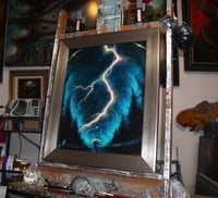 Image 3 of "Lightning Bolt" (promo), oil embellished print #2/25, "Sorcery: Contested Realm"