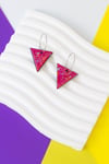 Pendiente aro Dripping fucsia
