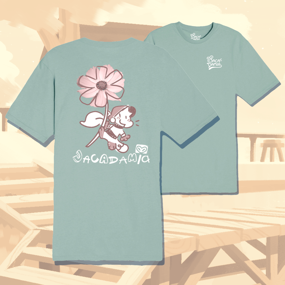 Image of Flower Macamo T-Shirt - Seafoam Green
