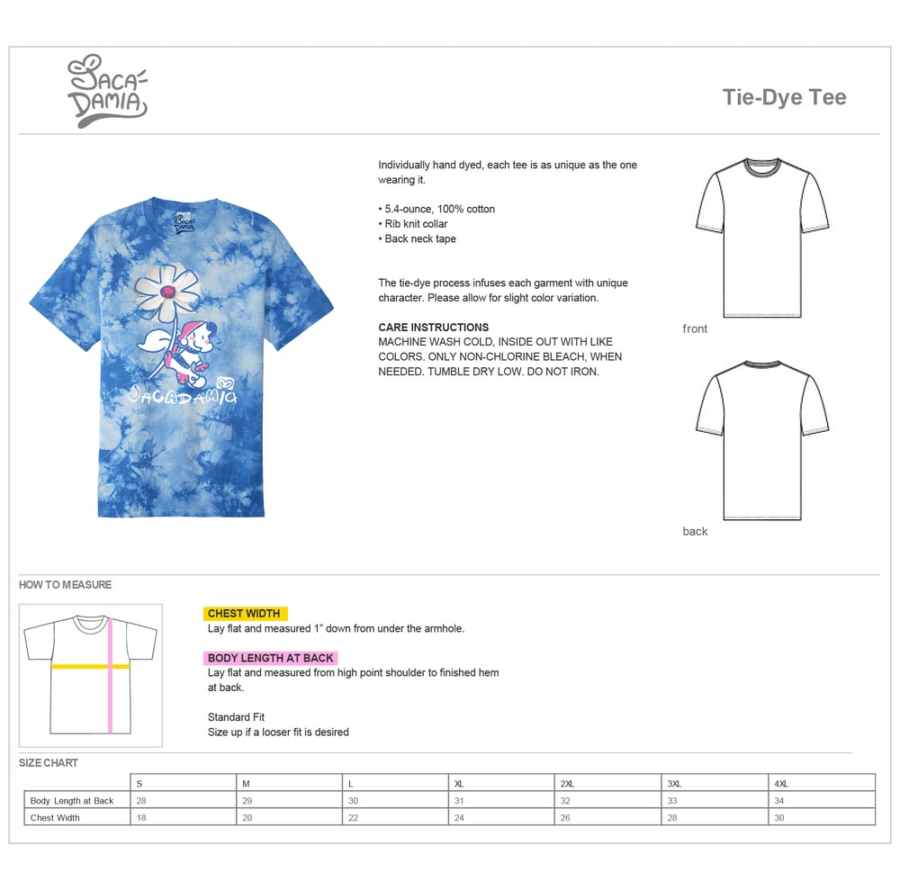 Image of Flower Macamo Tee - Tie-Dye Crystal Sky Blue