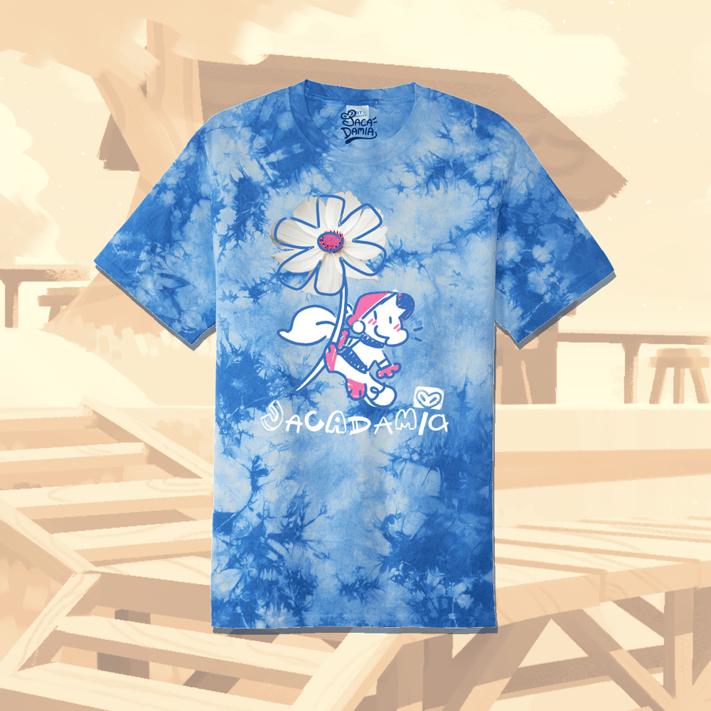 Image of Flower Macamo Tee - Tie-Dye Crystal Sky Blue