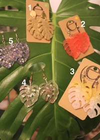 Image 2 of monstera earrings