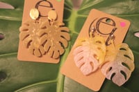 Image 3 of monstera earrings