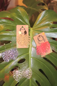Image 4 of monstera earrings