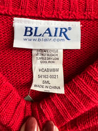 Image 2 of Red cable knit sweater #213