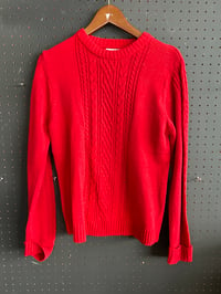 Image 1 of Red cable knit sweater #213