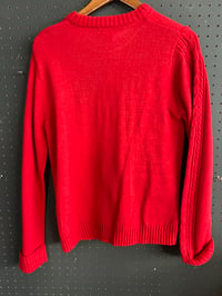 Image 3 of Red cable knit sweater #213