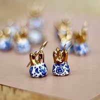 Image 1 of Blue Floral Teeth Earrings