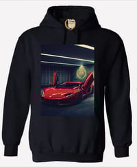 Image 1 of Prince Michael Billionaire Collection | Black Hoodie + Gym Bag| Red Lamborghini 1