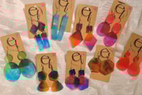 Image 1 of colour gradient/ombré/marbled earrings 