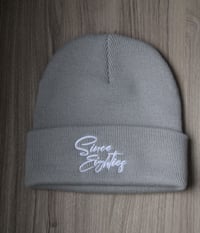 Image 2 of Since Eighties Cuffed Beany Light Grey
