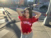 Image 3 of Trouble Jersey Red & White ❤️