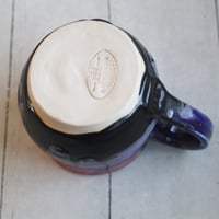 Image 9 of Pink, Purple and Black Glazed Pottery Mug, Wheel Thrown Pottery, Made in USA