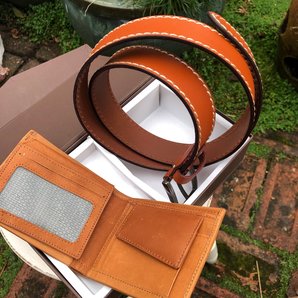 Image of Belt & Wallet gift set - Tan