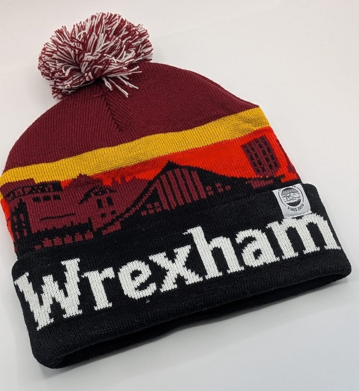 Image of Wrexham x Wrecsam Skyline Custom Bobble Hat (Pre-Order) 