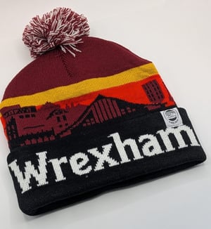 Image of Wrexham x Wrecsam Skyline Custom Bobble Hat 