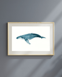 Image 2 of Humpback Whale Watercolor Original Art Fine Art Print