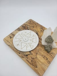 Image 2 of White Rune and Elements Incense Holder 