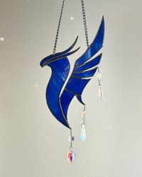 Image 3 of ILLENIUM Inspired Stained Glass Suncatcher Phoenix Mobile – Streaky Blue