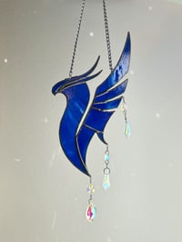 Image 4 of ILLENIUM Inspired Stained Glass Suncatcher Phoenix Mobile – Streaky Blue