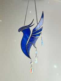 Image 5 of ILLENIUM Inspired Stained Glass Suncatcher Phoenix Mobile – Streaky Blue