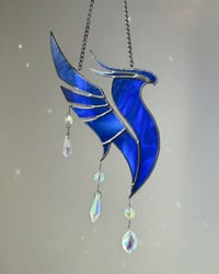 Image 2 of ILLENIUM Inspired Stained Glass Suncatcher Phoenix Mobile – Streaky Blue