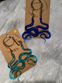 Image 2 of snake earrings, structured & unstructured