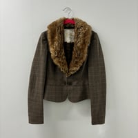 Image 1 of guess fur trim blazer