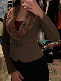 Image 8 of guess fur trim blazer
