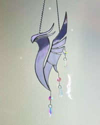 Image 5 of ILLENIUM Inspired Stained Glass Suncatcher Phoenix Mobile – Iridescent Purple