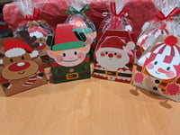 Holiday character tote boxes filled with treats!