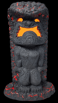 Image 3 of Tiki Classics Large 12" Ceramic Ku Tiki Lamp RED LAVA