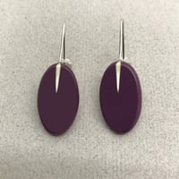 NEW oval drop aubergine earrings