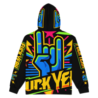 Image 2 of ALL OVER FUCK YEAH Unisex zip hoodie