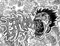 Image 1 of Pukemouth 5.5" X 5.5" Sticker B&W