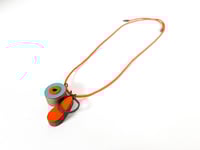 Image 2 of Formica Shape Necklace - Turquoise, Orange and China Blue
