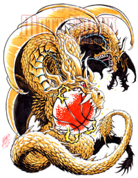 King Ghidorah Basketball T-Shirt Artwork