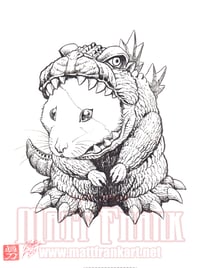 Image 1 of Godzilla-Hamtaro Collaboration Artwork (Realistic Variant Art)