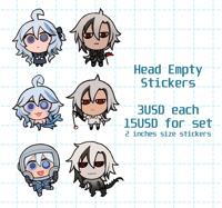 [PRE-ORDER] Arlefuri Head-empty Stickers