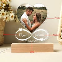 Personalized Anniversary Women Men Couples Gifts Custom Photo Frame with Photo Acrylic Plaque Christ