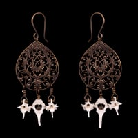 "Aurora" Kitten and Snake Bone Earrings