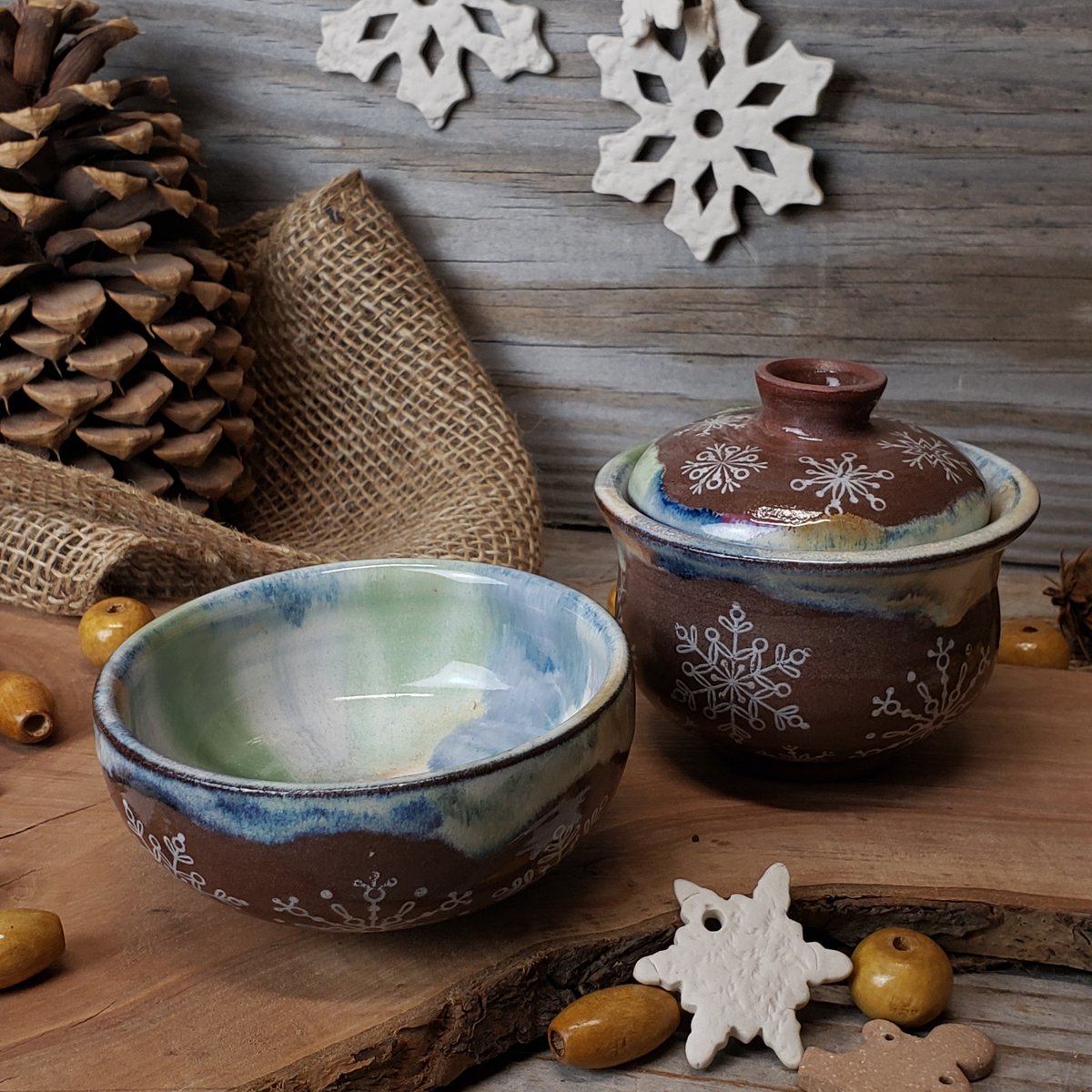 Image of 100ml Falling Snowflakes gaiwan and tea cup set 12182402